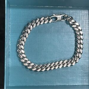 Sterling Silver Men’s Cuban Chain Bracelet